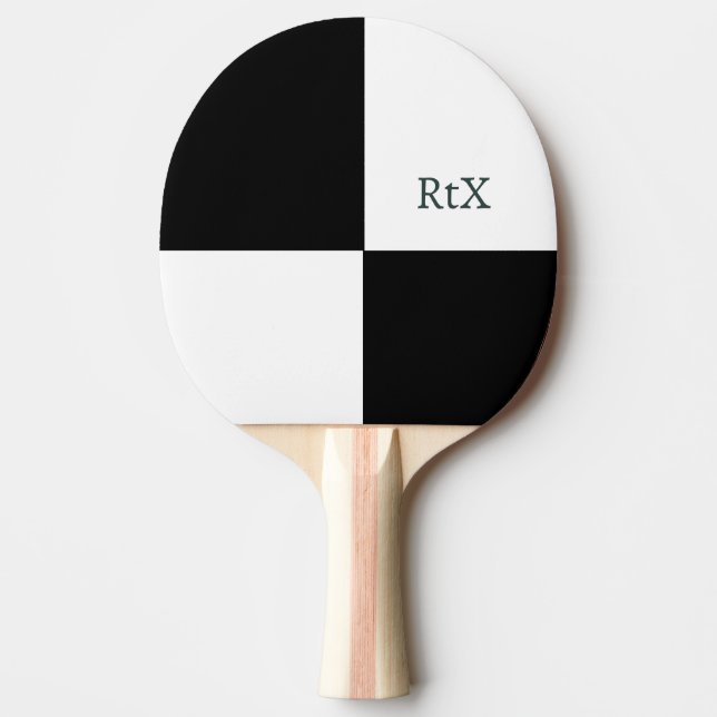 Personalised Initials B&W Design Ping Pong Paddle (Front)