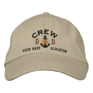 Personalised Initials Crew Nautical Star Anchor Embroidered Hat