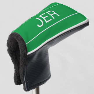 Personalised Initials Monogrammed Green Protective Golf Head Cover