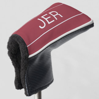 Personalised Initials Monogrammed Red Statement Golf Head Cover