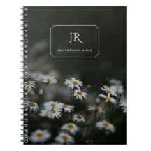 Personalised initials & moody daisies for writer