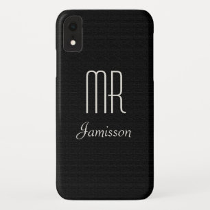 Personalised Initials MR Black HIS iPhone XR Case