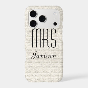 Personalised Initials MRS Rustic Off White