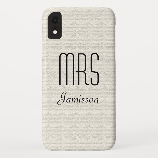 Personalised Initials MRS Rustic Off White Case-Mate iPhone Case (Back)