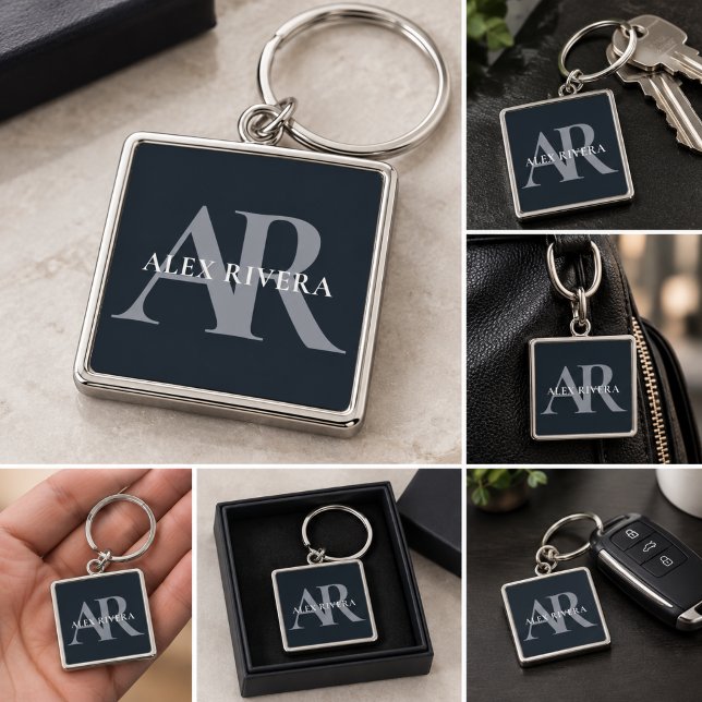 Personalised Initials & Name Monogram Keychain (Creator Uploaded)