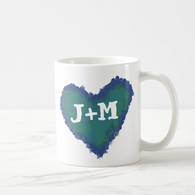 Personalised Initials on a Heart Mug (Right)