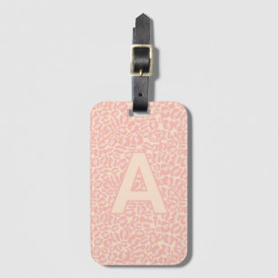 Personalised initials Pink Leopard animal print Luggage Tag
