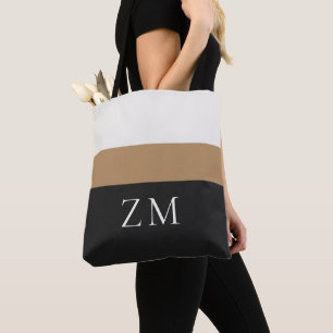 Personalised Initials Premium Striped Design Tote Bag