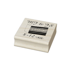 Personalised Initials Rainbow Wedding Cake Stamp