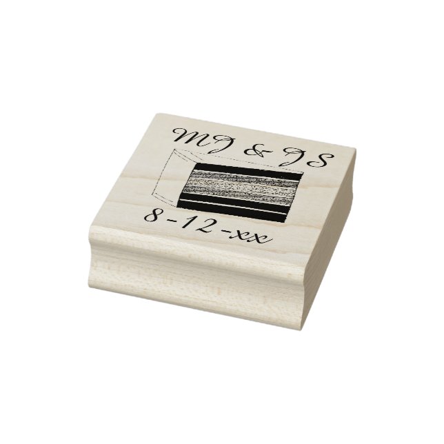 Personalised Initials Rainbow Wedding Cake Stamp (Stamp)