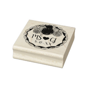 Personalised Initials Wedding Cake Date Stamp
