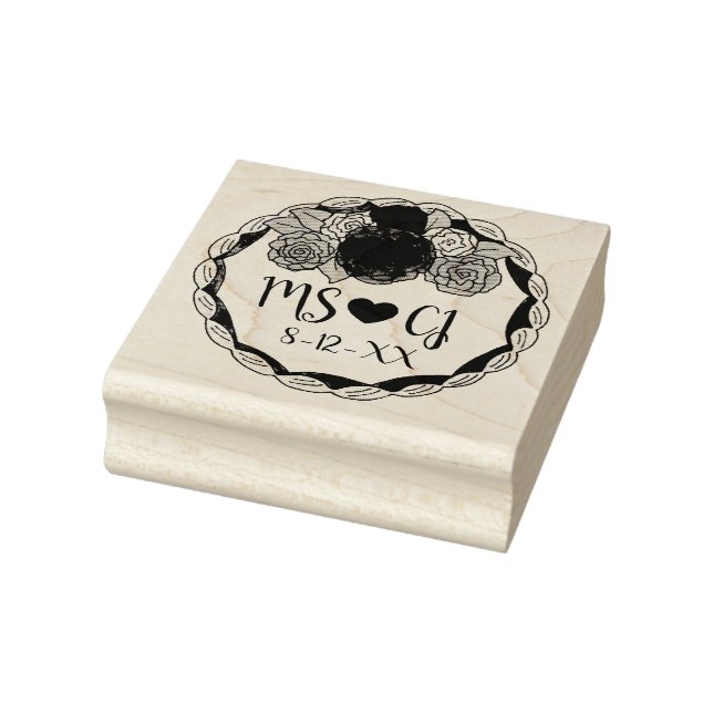 Personalised Initials Wedding Cake Date Stamp (Stamp)
