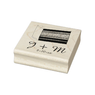 Personalised Initials Wedding Layer Cake Slice Rubber Stamp
