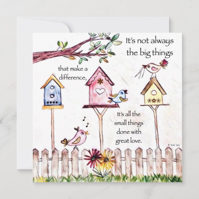 Personalised inspirational birdhouse cards (Front)