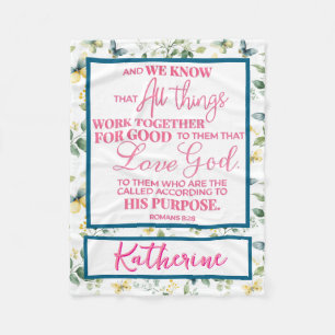 Personalised Inspirational Christian Bible Verse Fleece Blanket