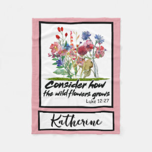 Personalised Inspirational Christian Bible Verse Fleece Blanket