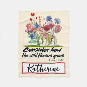 Personalised Inspirational Christian Bible Verse Fleece Blanket