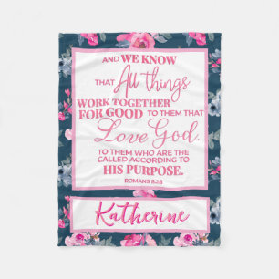Personalised Inspirational Christian Bible Verse Fleece Blanket