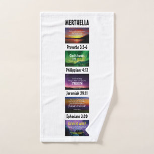 Personalised Inspirational Christian Scripture Hand Towel