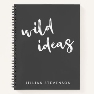 Personalised Inspirational Ideas Black and White Notebook