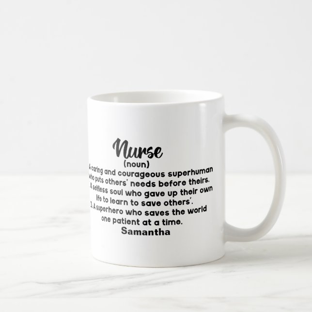 Personalised Inspirational Nurse Definition  Coffee Mug (Right)