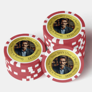 Personalised, Inspirational Photo Shining Birthday Poker Chips