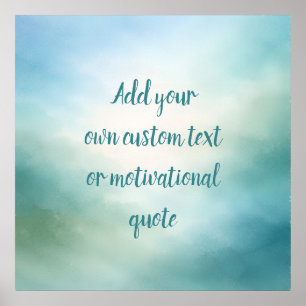 Personalised Inspirational Quote – Blue and Jade Poster