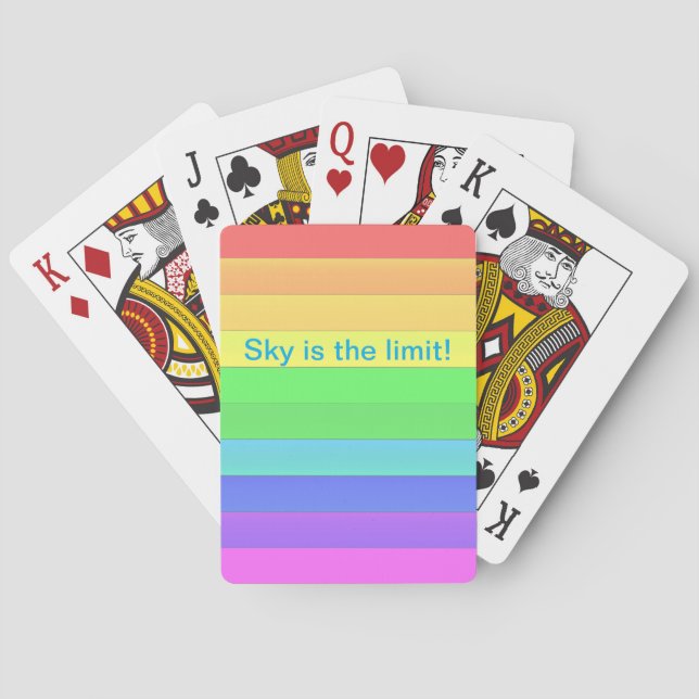 Personalised Inspirational Rainbow Colour Stripes  Playing Cards (Back)