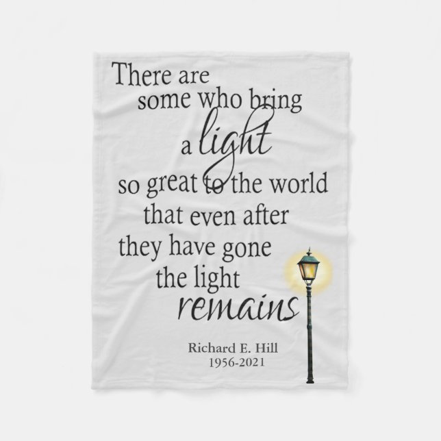Personalised Inspirational The Light Remains Fleece Blanket (Front)