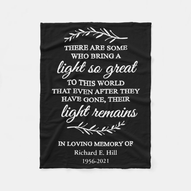 Personalised Inspirational The Light Remains Fleece Blanket (Front)