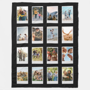 Personalised Instant Film 16 Photo Collage Fleece Blanket