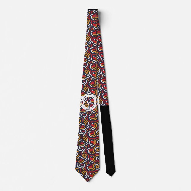 Personalised Interlocking Circular Pattern Tie (Front)