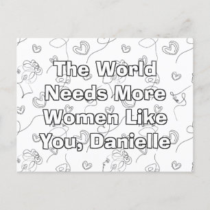 Personalised International Woman's Day Colouring Postcard