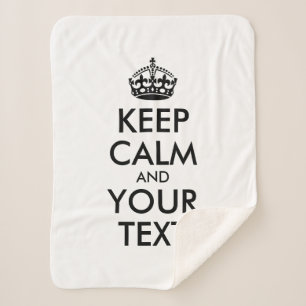 Personalised internet meme KEEP CALM and YOUR TEXT Sherpa Blanket