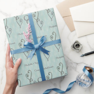 Personalised Intertwined Hearts Wedding Wrapping Paper