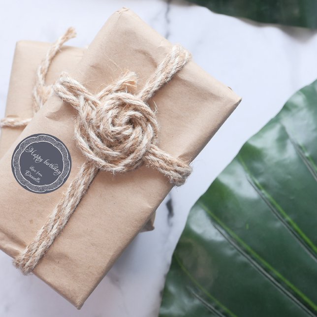 Personalised intricate dusty blue Gift Label (Creator Uploaded)