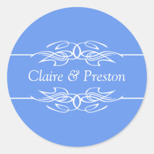 Personalised Invitation Cornflower Blue Classic Round Sticker