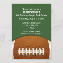 Personalised Invites Sports Party football theme
