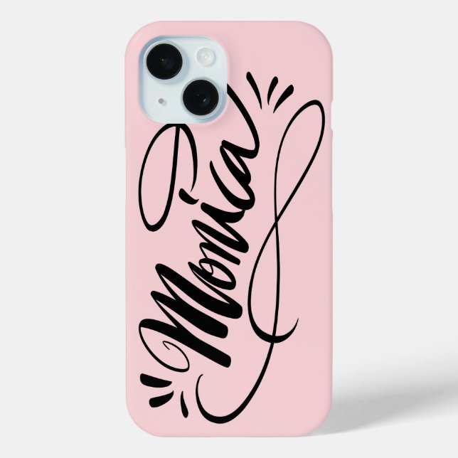 Personalised iPhone 15 cover with the name Monica (Back)