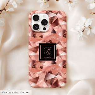 Personalised iPhone 16 Case Elegant Rose Gold Art