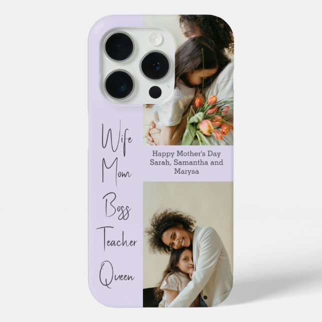 Personalised iPhone Case with Photo Collage | Text (Back)