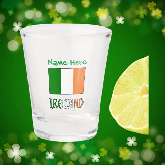 Personalised Ireland Flag Heritage  Shot Glass