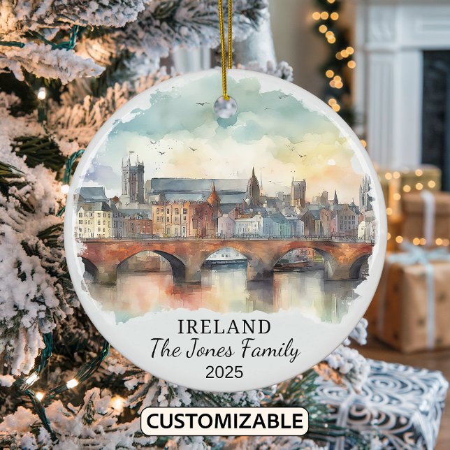 Personalised Ireland Ornament, Ireland Gift Ceramic Ornament (Creator Uploaded)