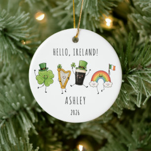 Personalised Ireland Vacation Travel Ornament
