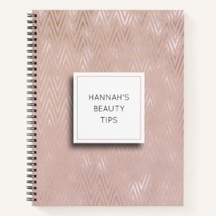 Personalised Iridescent Gold & Blush Notebook
