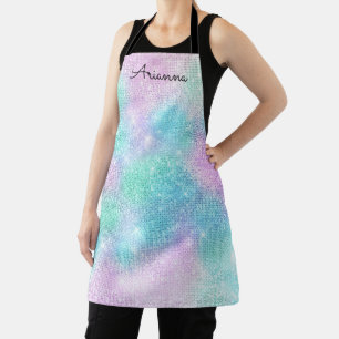 Personalised Iridescent Name Kitchen Apron