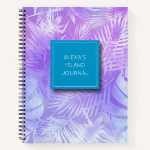 Personalised Iridescent Pastel Palm Notebook