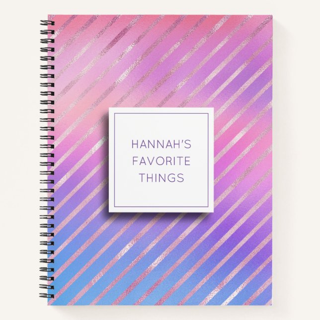 Personalised Iridescent Pastels & Gold Notebook (Front)