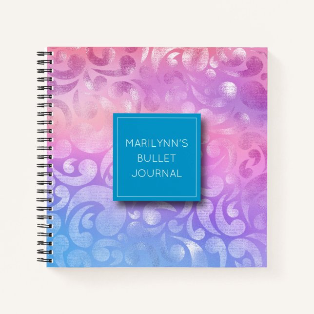 Personalised Iridescent Pattern Bullet Journal (Front)