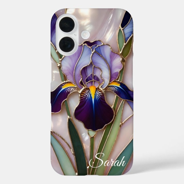 Personalised Iris Flower Phone Case Elegant (Back)